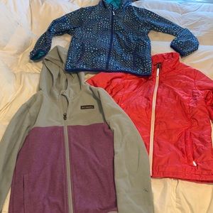 3 jackets - 1 fleece 2 jackets 10/12 size girls
